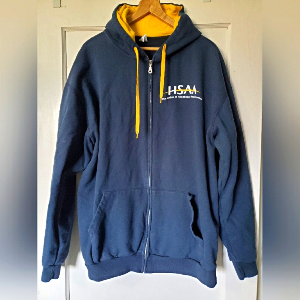 Canadian Healthcare Professionals Union Zip Up Hoodie 💙💛 👩‍⚕️💉💊🩺